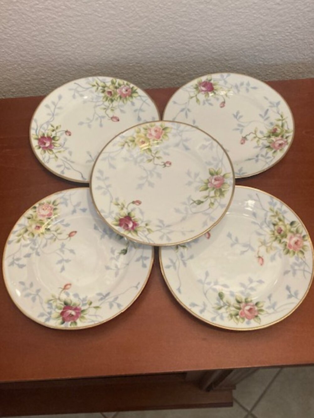 Hand Painted 'Nippon' Bread Plates  ~ Set of 5